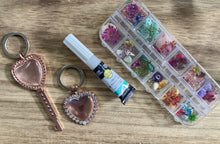 Load image into Gallery viewer, Keychain / Zipper Pull Flower Heart Creations
